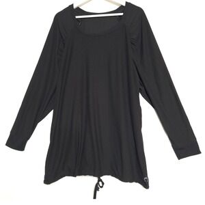 lululemon athletica Tunic Top Women 2X Black Long Sleeve Drawstring Hem Casual